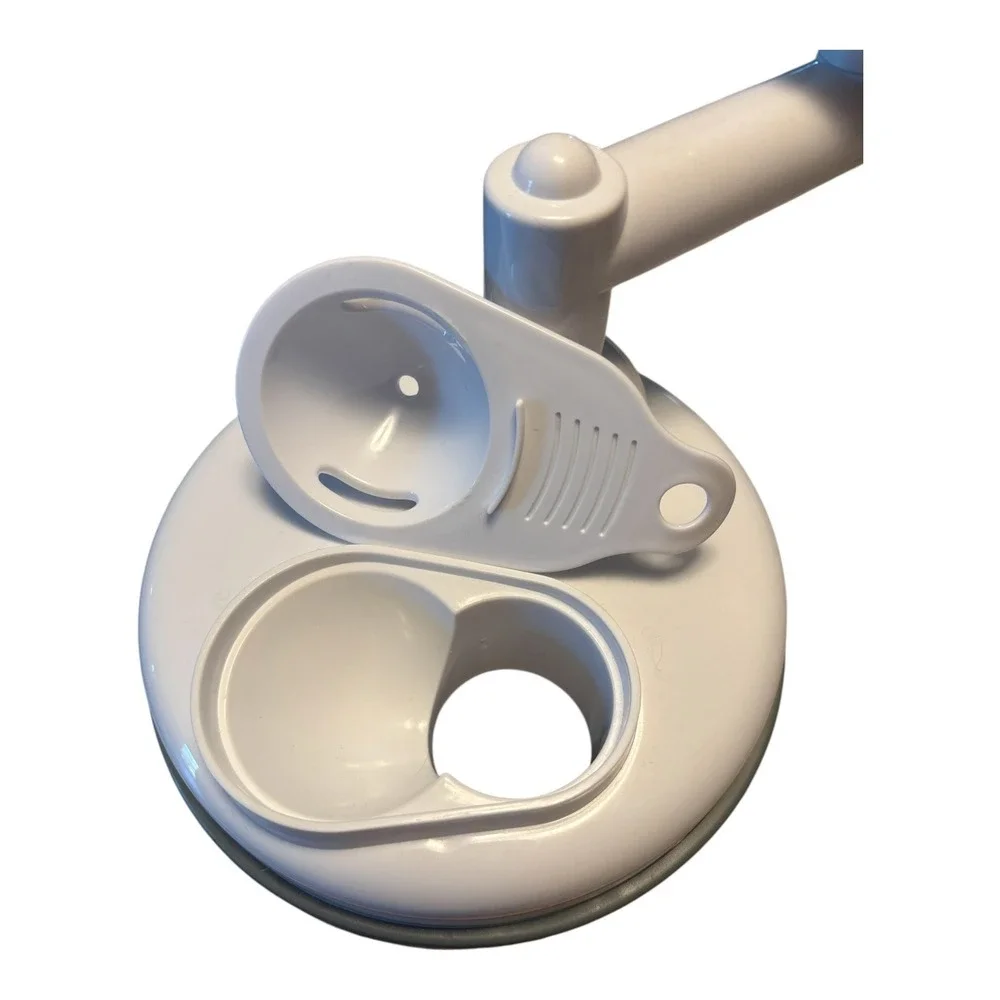 Manual‎ Food Processor Hand Crank Chopper White Clear with Egg Separator Lid